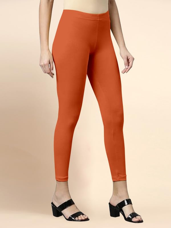 Image of TRENDMALLS Women's Microfiber Elastane Stretch Soft Cropped Leggings with Ultrasoft Waistband for Women