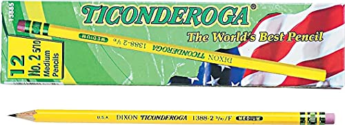 Lápices Dixon Ticonderoga F (x12) Mina Negra miniatura 2