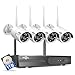 [Expandable 8CH] Wireless Security Camera System with 1TB Hard Drive with One-Way Audio, Hiseeu 8 Channel NVR 4Pcs 1080P 2.0MP Night Vision WiFi IP Security Surveillance Cameras Home Outdoor