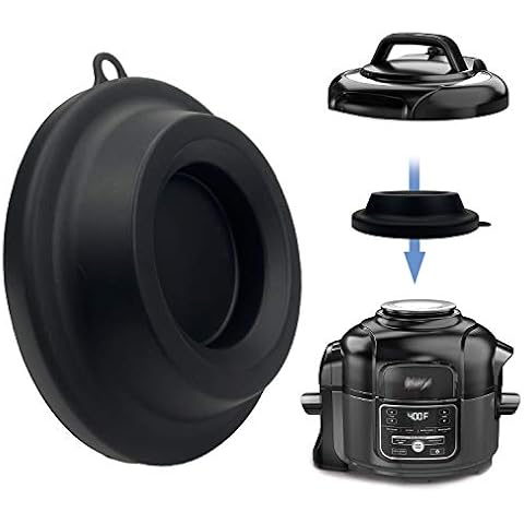 Silicone Lid Stand, Silicone Pressure Cooker Lid Holder Accessories for Ninja Foodi Pressure Cooker and Air Fryer 5 Qt, 6.5 Qt and 8 Quart (Black) Cover
