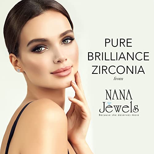 NANA Jewels Princess Cut Simulated Diamond Stud Earrings Silver & CZ 1.50ct - 4.00ct Hypoallergenic4