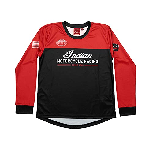 Indian Motorcycle Youth eFTR Racing Long Sleeve T-Shirt, Red/Black - M - 286022503