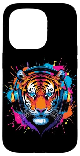 Ya en manzanajugosa.com: Tiger Con Auriculares, Colorido Música De Arte Digital Tigre Carcasa para iPhone 15 Pro