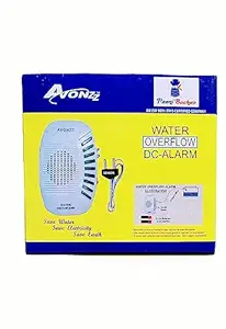 AVONZZ DC-799 TRB Company Virgin Plastic Water Tank Overflow Leakage Alarm with 15 m Wire and Sensor (White)