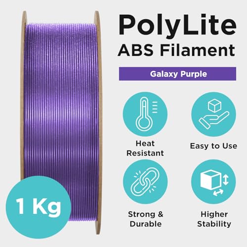 Image of Polymaker Glitter ABS Filament 1.75mm, Galaxy Purple 3D Printer Filament 1.75mm Heat Resistant 1kg - Twinkling ABS 3D Printing Filament, Strong & Durable, Dimensional Accuracy + /- 0.03mm