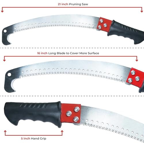 Image of Veltrix Pruning Gardening Saw | Sharp Blade Hand Saw for Tree, Branch & Wood Cutting | Lightweight, Durable Tool for Camping & Outdoor Use (Single Hook 21inch)