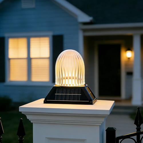 HMAKGG Borne Éclairage Extérieur Solaire, Éclairage pour Chemins avec Télécommande, Lampadaire jardin IP65, Dimmable / 3000K-6000K ＆Minuterie, Pour...