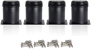 Drenky 4 Pcs Black Adjustable Legs 50mm Height Cabinet Legs Table Legs Furniture Legs, Stainless Steel Adjustable Height 0-15mm Come with Stainless Steel Screws
