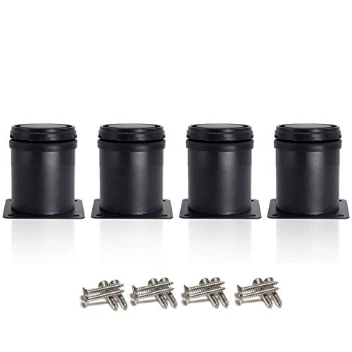 Drenky 4 pz Nero gambe regolabili Altezza 50 mm acciaio inossidabile piedini per mobili Gambe dell armadio addensate Gambe da tavolo Altezza regolabile 0-15mm Vieni con viti in acciaio inossidabile