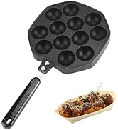 Cast Iron Aebleskiver Pan, 12 Cavities Aluminum Ebelskiver Pan Danish Pancake Balls Griddle Half ...