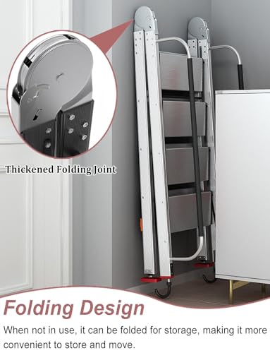 Escalera plegable para altillo de aluminio resistente con ganchos de seguridad 3