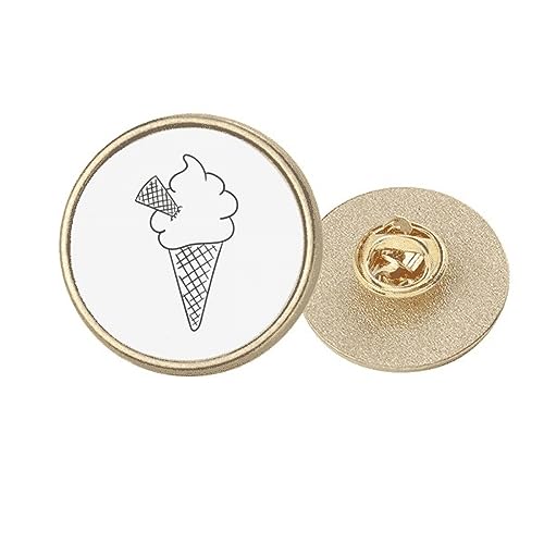 Broche ronde en métal doré Black Line Soft pour sublimer vos vestes