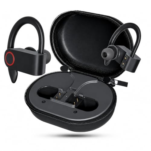 Fone De Ouvido Bluetooth ITBLUE 5.4 Esportivo Sem Fio, Prova D'Água IPX5, com Microfone, 30h De Bateria, com Gancho Ergonômico Para Corrida, Academia, Caminhada, Treino, Gamer