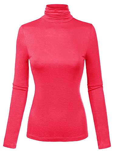 Image of MixMatchy Women's Slim Lightweight Long Sleeve Pullover Turtleneck Mock Shirts Base Layer Undershirts Active Tops