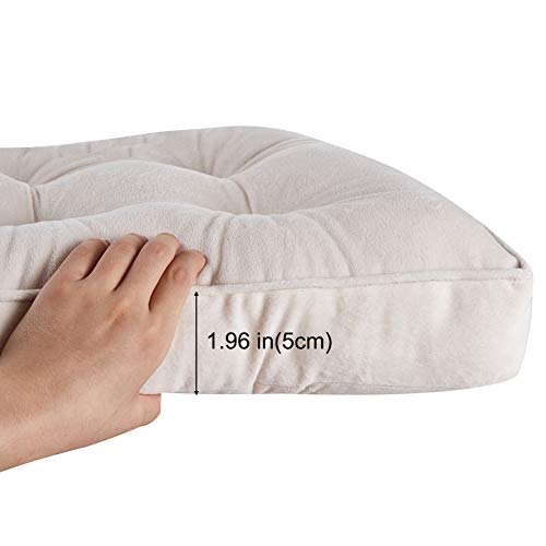 Big Hippo Indoor Bench Cushion, Soft Thicken Bench Cushion Bench Pads With Ties - 47.24X17.71X1.96 Inches, Beige #TOP3