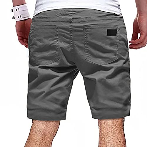 Image of Mens Casual Shorts Drawstring Summer Beach Stretch Twill Chino Golf Shorts Breathable Outdoor Hiking Joggers Short