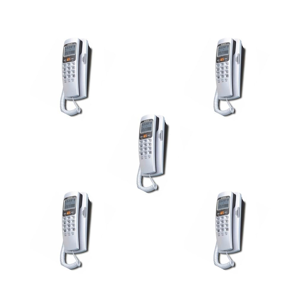 Juego de 5 teléfonos FSK/DTMF para montar en la pared, extensión pequeña, decoración de identificación de llamadas, teléfono fijo, hogar, hotel, oficina, escritorio