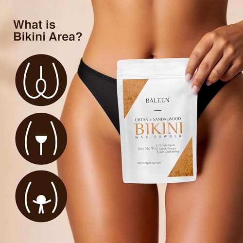 Image of BALEEN Bikini Wax Powder Women with Ubtan & Sandalwood 120 Gm (Pack Of 2) | Painless Herbal Hair Removal Powder for women Bikini Area, Legs, Hands & Underarms with No Harmful Chemicals, No Irritation