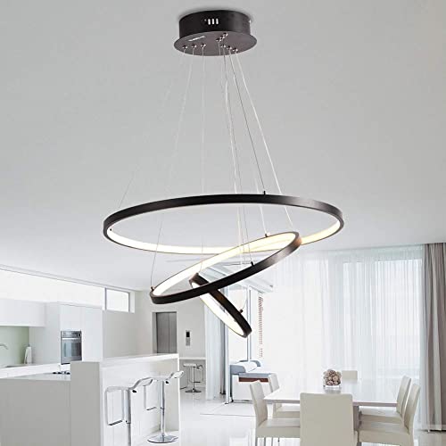 Lustre suspension LED moderne en aluminium brossé et diffuseur acrylique premium à télécommande
