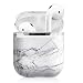 2019 Newest AirPods Case, 360° Marble AirPods Hard Protective Case Accessories Kit Compatiable with Apple AirPods 1st/2nd Charging Case White