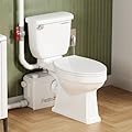 900W Basement Upflush Toilet System, Macerating Toilet with Pump, Head Lift Up to 39.3ft, Included Two-piece Elongated Bowl, 4 Inlets, Top & Side Discharge Macerator Pump, Extension Pipe