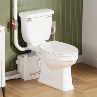 900W Macerating Toilet with High Power Pump For Basement Upflush System, Included Two-piece Elongated Toilet, 4 Water Inlets 39.3ft Pump, Soft-Close Seat, Extension Pipe for Household Use, 1.2 HP