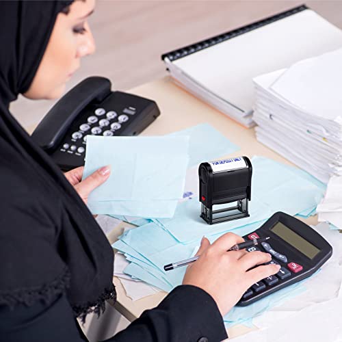 2 Pcs Stamp Self Inking Rubber Stamp Ink Office Stamps For Business Message Payable Accounts Office Supplies And Retail Use (Blue, For Deposit Only Style) #TOP3
