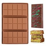 Cunacio 1 Inch Deep Chocolate Bar Mold, 3 Cavity Large Dubai Chocolate Molds, Thick Candy Bar Mould for Filling（1 Pack）