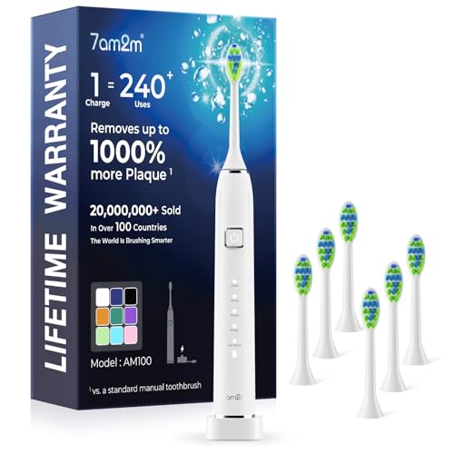7AM2M Sonic Electric Toothbrush for Adults & Kids, One Charge for 120 Days