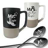 Choary Ceramic Coffee Mug set of 2, Bride Groom Mug Set Wedding Gift to Give, Newlywed Coffee Mugs G