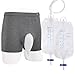 Wearable Urine Collector for Men with Small Size Cotton Fixing Pants -Protable Male Urine Collection Bag with 2 Urine Bags (500ml), 1.2M Tube & Adjustable Pants for Bedridden Patients Medium Size