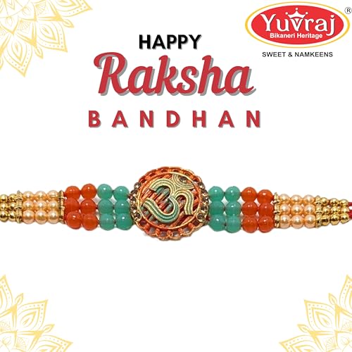 Image of Rakhi Premium Matal plate Bhiya Bhabhi Rakhi set of 7 dsn 3