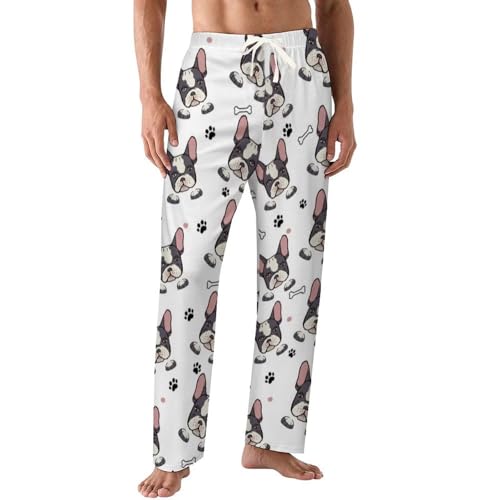 SJWJUO French Bulldog Mens Pajama Pants Lounge with Pockets-M