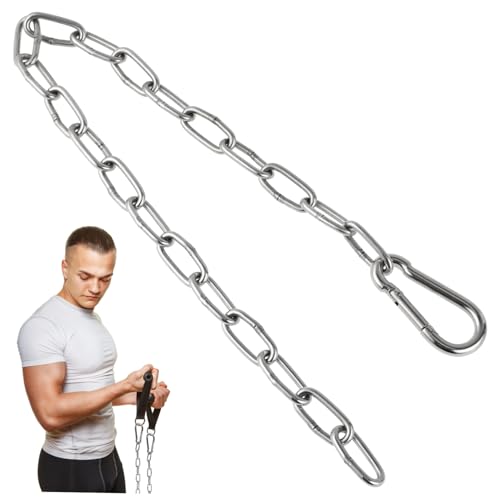 HONITANO Accesorio para Gimnasio con Manija y Cadena de Hierro Resistente para Entrenamiento de Bíceps y Tríceps Extensión de Cadena para Fitness Casa y Fácil de Usar