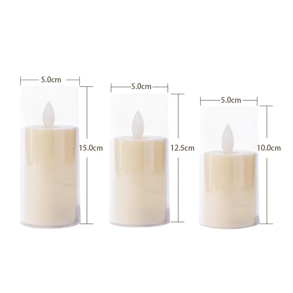Velas Led Efecto Llama Vela LED sin llama parpadeante, luces for decoración de bodas, cumpleaños y Navidad(10PCS,5X12.5cm)