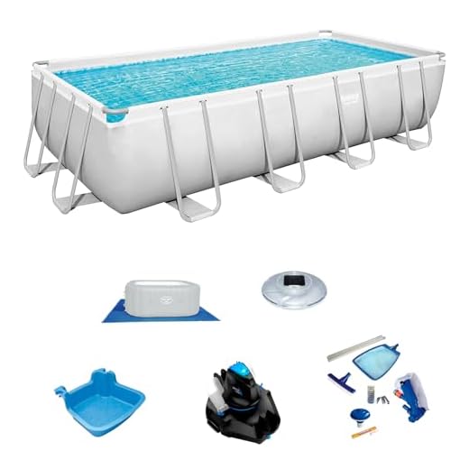 Bestway Pack Piscina Power Steel Rectangular 549X274X122 Cm Accesorios De Mantenimiento De Piscina Y Robot Limpiafondos Incluido