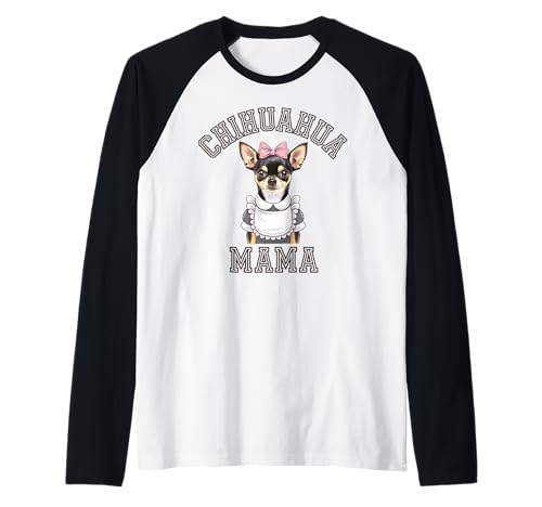 Cute Chihuahua Mama Flower For Chihuahua Owner Camiseta Manga Raglan