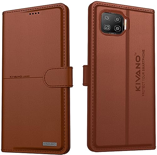 Image of KIVANO Compatible with Oppo F17 Flip Cover | Leather Finish | Inside Pockets & Inbuilt Stand | Shockproof Wallet Style Magnetic Closure Back Cover Case
