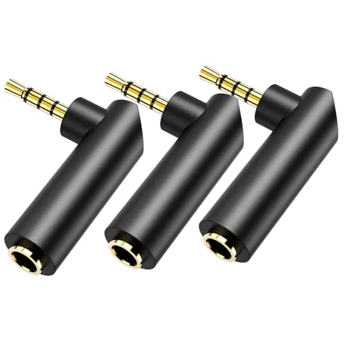 Adaptateur audio 3.5 mm mâle femelle BERLAT coudé à angle droit pour casque et MP3