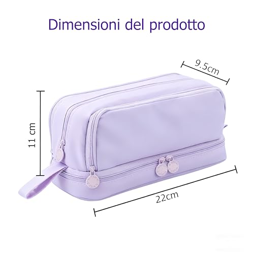 Esshogo Großes Fassungsvermögen Tasche Kinder Kinder mit 4 Fächern Tasche Schule Material Schreibwaren Make-up Tasche Universität Studentin Tasche