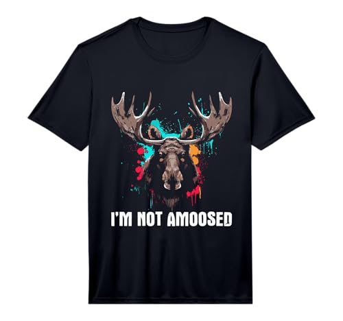 Mens I'm Not Amoosed - Funny Vintage Not Amused Moose Pun Joke Performance T-Shirt