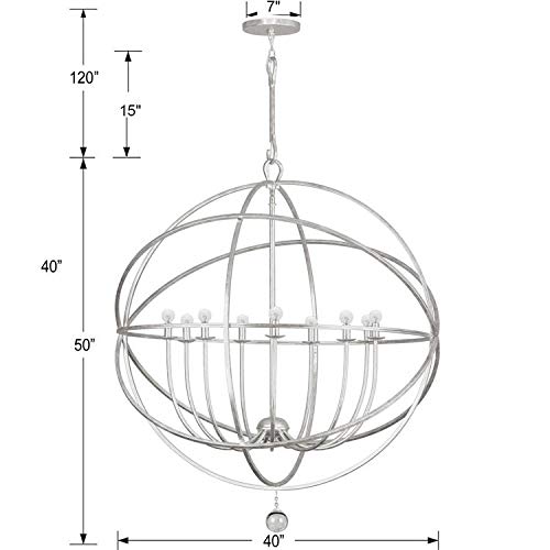 Crystorama Solaris 9 Light Silver Sphere Chandelier #TOP4