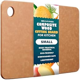 Wooden Cutting Board for Kitchen - Small Composite Wood Cutting Boards Dishwasher - Thin, BPA Free & Eco-Friendly Chopping Board (11.5 x 9 Inch, Natural)