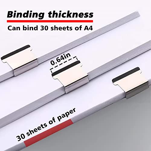 Tesrin Clamp Stapler Reusable Portable Handheld Paper Clam Clip Dispenser,40 Sheet Capacity For Office Home School,With 100 Metal Refill Clips(White) #TOP4