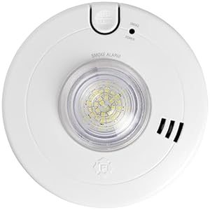 First Alert BRK 7020BSL Hardwired Hearing Impaired Smoke Detector with LED Strobe Light , white