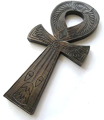 Wooden carved Ankh Symbol Hieroglyph, Key of Life