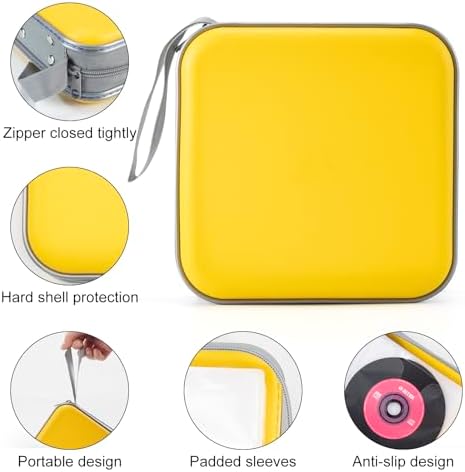 alavisxf xx CD Case, 48 Capacity Hard Plastic Disc Holder for Car Home - 1
