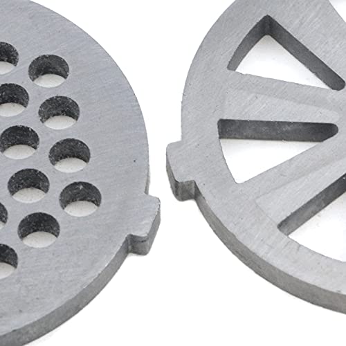 Semetall Meat Grinder Attachment,Stainless Steel Meat Grinder Blades and Grinding Plates Discs Food Grinder Accessories for Size 5 Stand Mixer and Meat Grinder, Set of 9