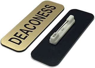 Deaconess 1 x 3 Name Tag, Brushed Gold (10 Pack)