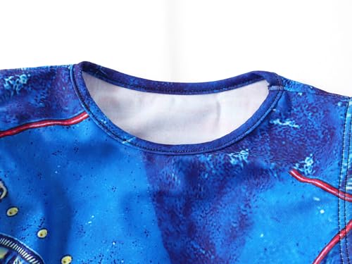 Image of WonderBabe Toddler Girls Princess Swimwear One Piece Swimsuits Bathing Suit Beach Holiday Summer Gift for Kids Size 6-7t Blue